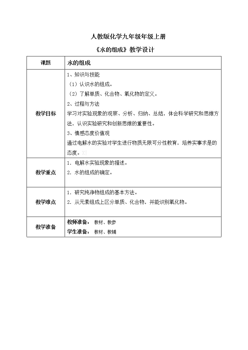 课题3《 水的组成》课件+教案01