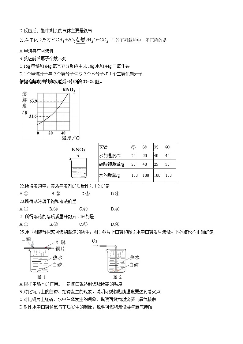 2022年北京市石景山区中考二模化学试题(word版无答案)03