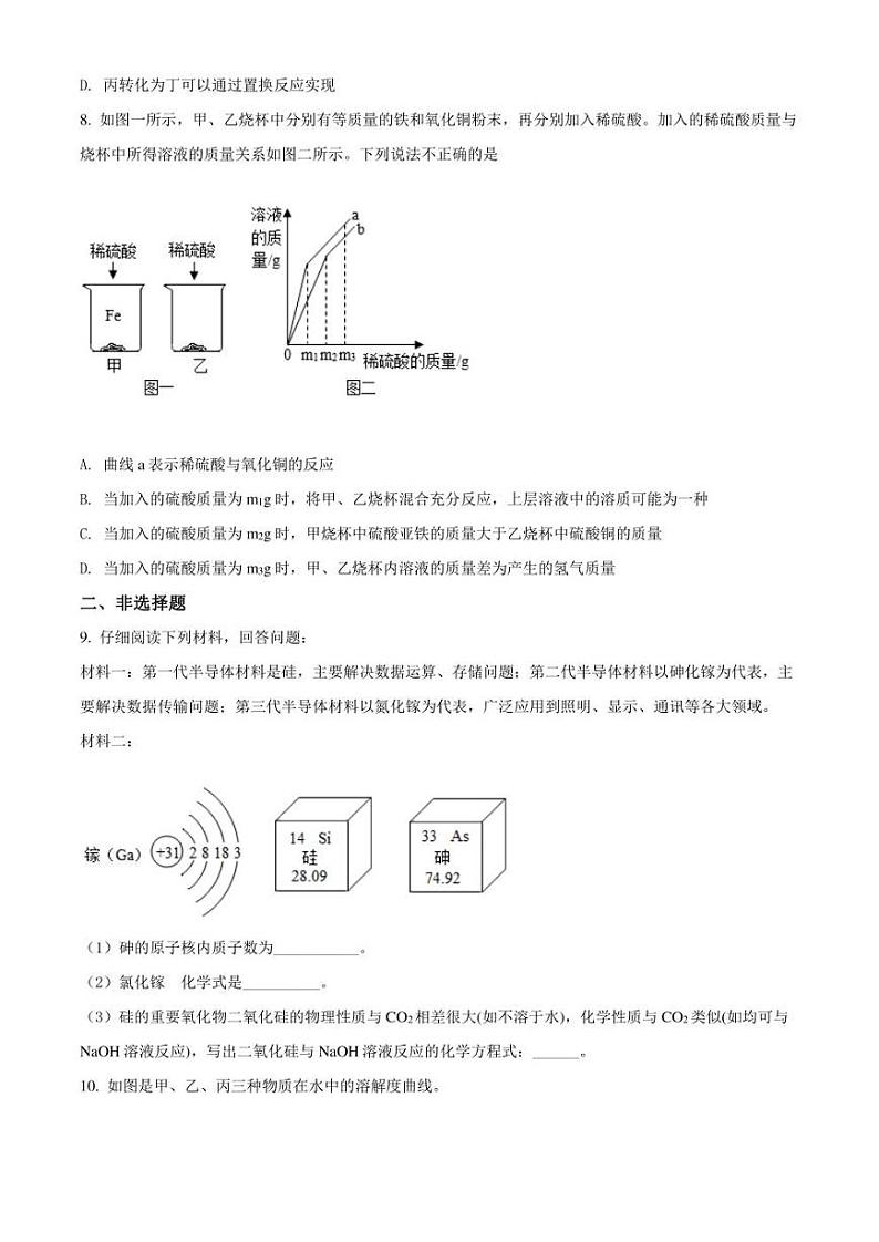 2022年湖北省武汉市新洲区中考二模 化学 试题（学生版+解析版）03