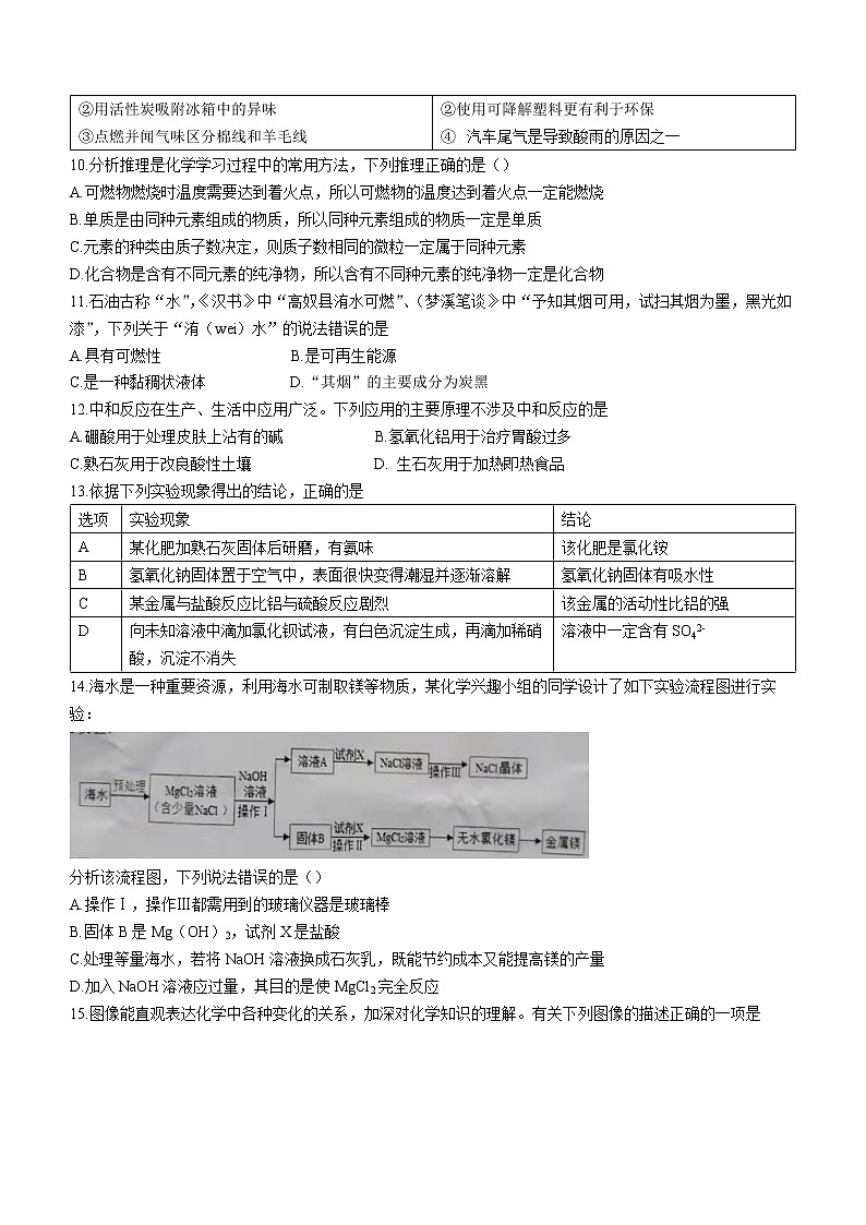 2022年广东省江门市开平市金山中学中考二模化学试题 (word版含答案)03