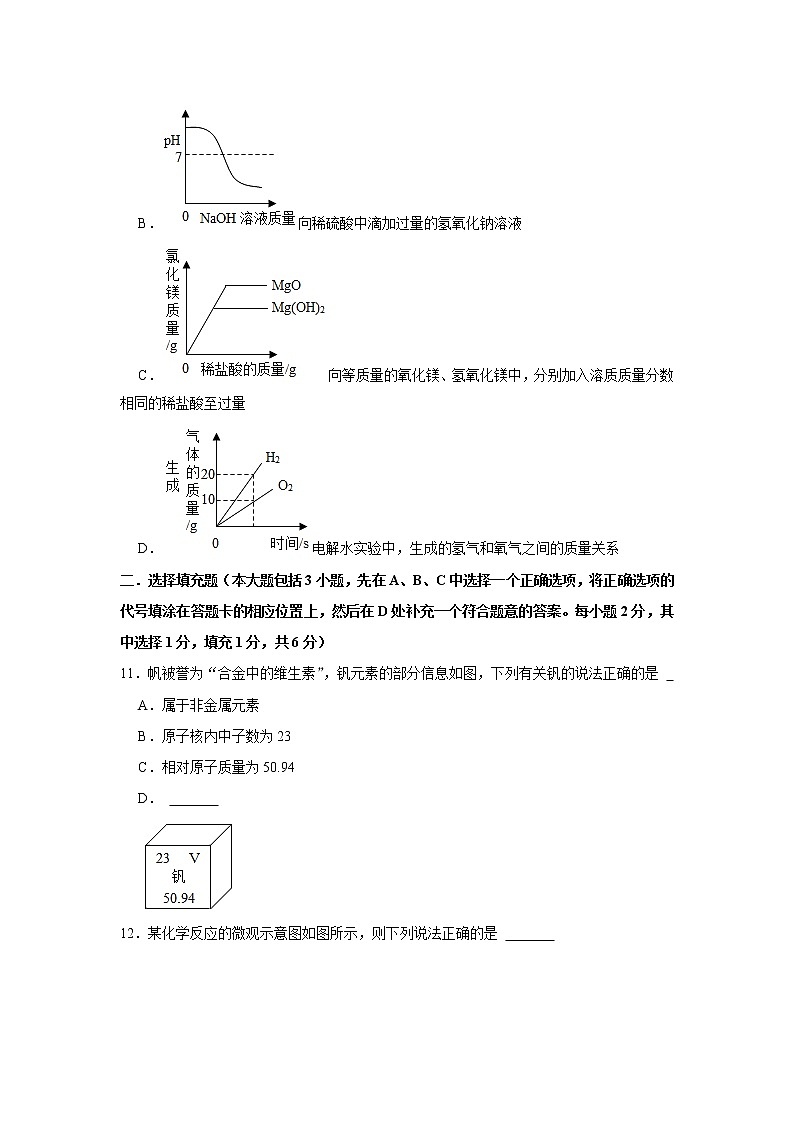 2022年江西省中考化学冲刺卷（三） (word版含答案)第3页