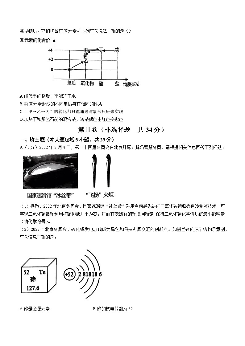 2022年山东省枣庄市峄城区中考一模化学试题（无答案）03