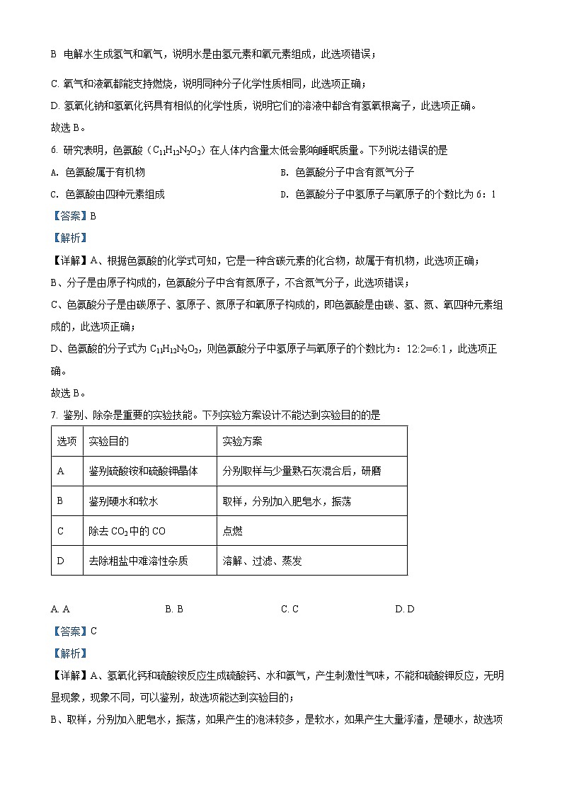 2022年四川省广元市朝天区九年级第一次诊断化学（答案）第3页