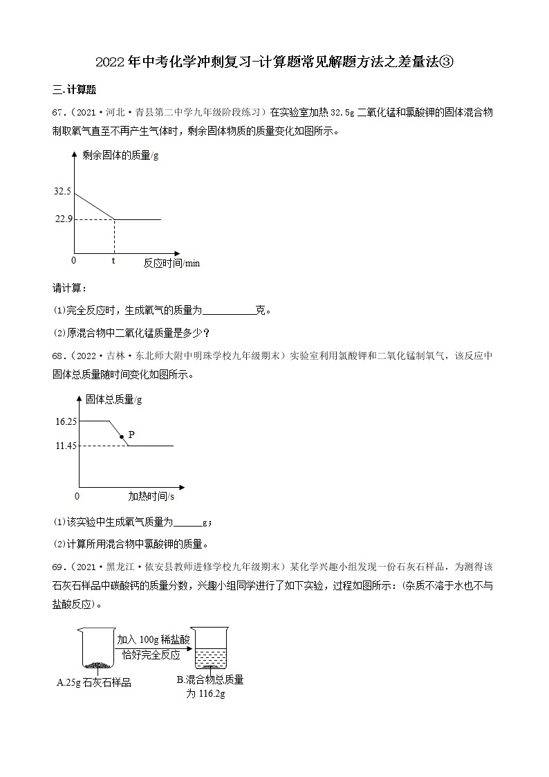 2022年中考化学冲刺复习-计算题常见六大解题方法01