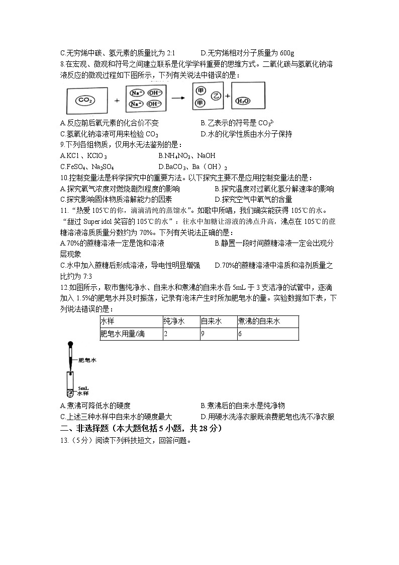 2022年安徽省合肥市瑶海区部分学校中考三模化学试题02