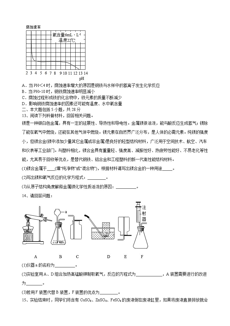 2022年安徽省中考化学模拟卷（十一）(word版含答案)第3页