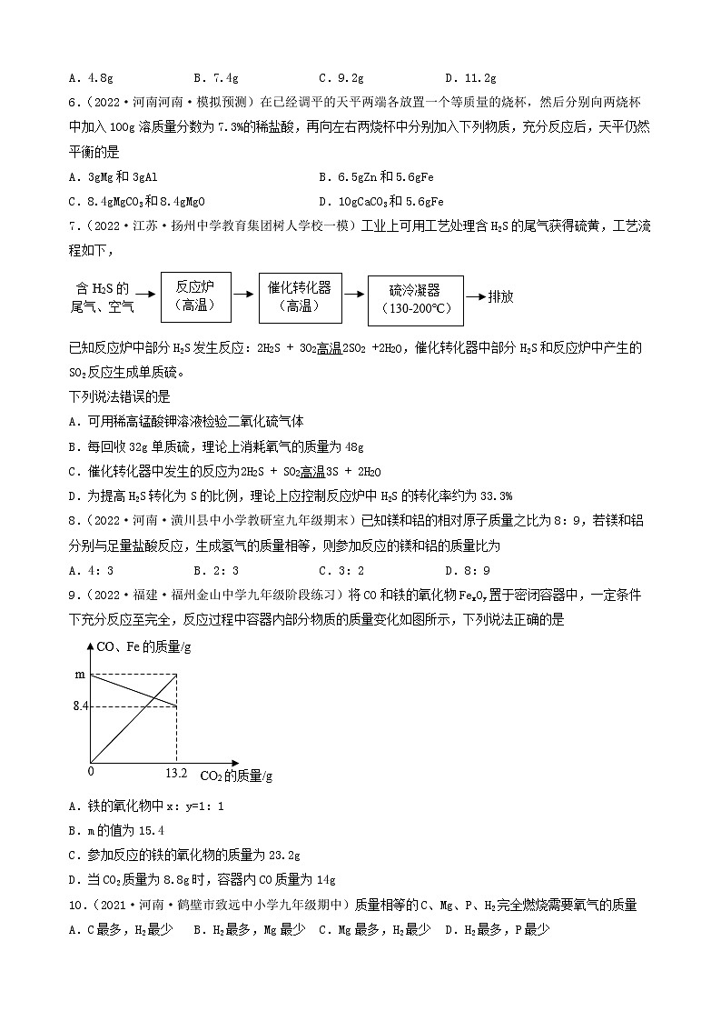 2022年中考化学冲刺复习-计算题之纯净物的化学方程式有关计算（困难题）①第2页