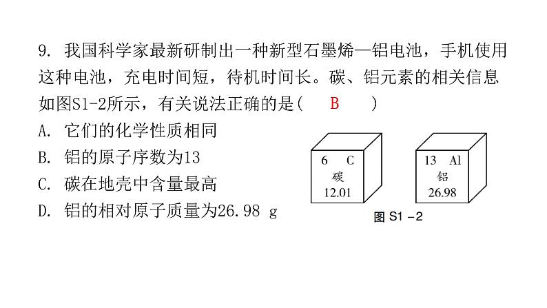 2022年广东省东莞市初中学业水平考试化学模拟卷课件（一）（含答案）第7页