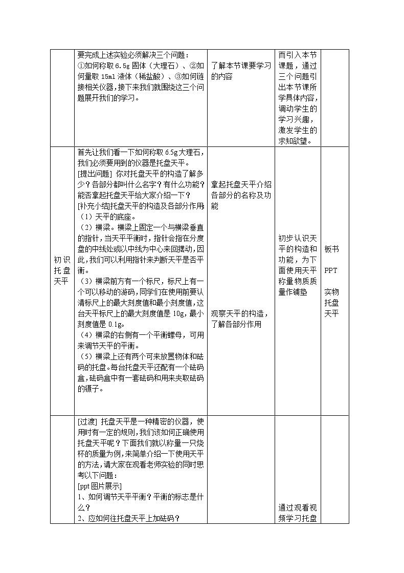 鲁教版（五四制）八年级化学 2.3到实验室去 化学实验基本技能训练（二）  教案第2页