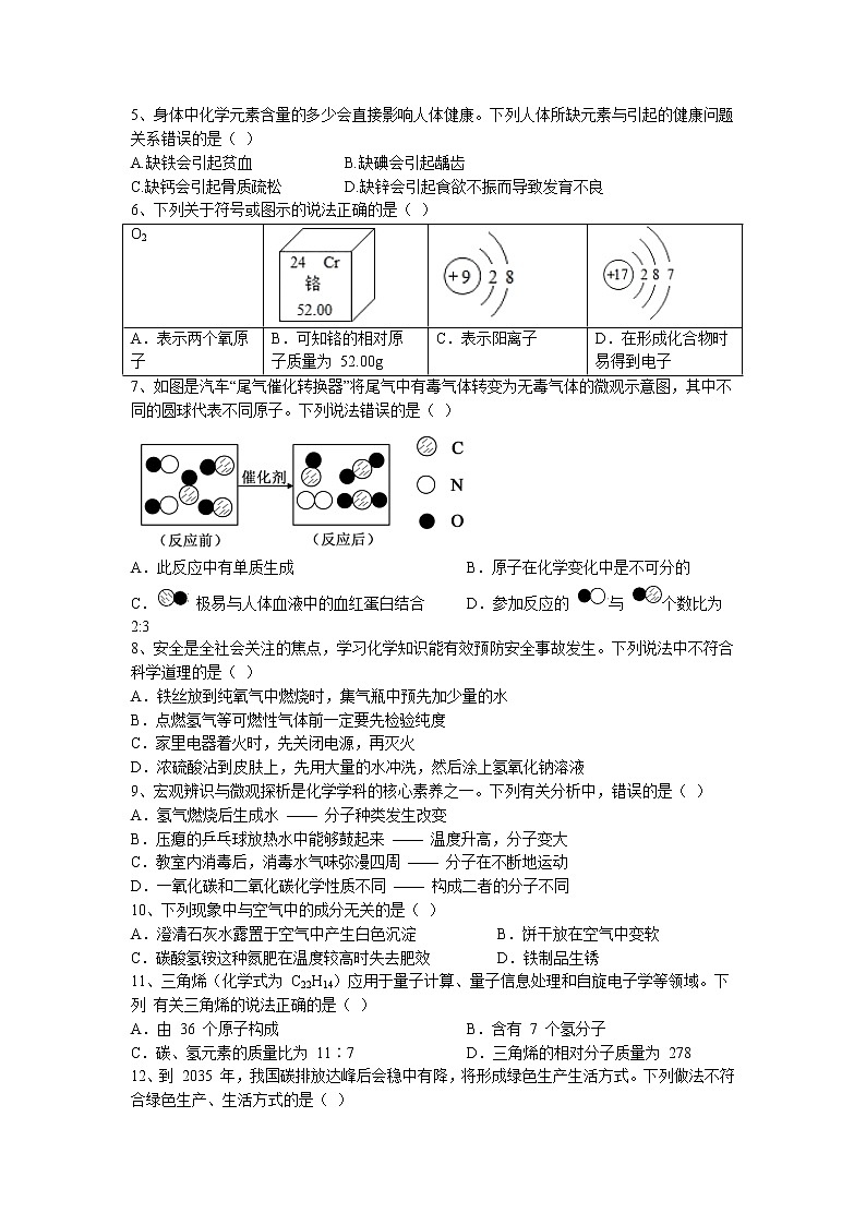 2022年广东省肇庆市高要区中考二模化学试题（含答案）02