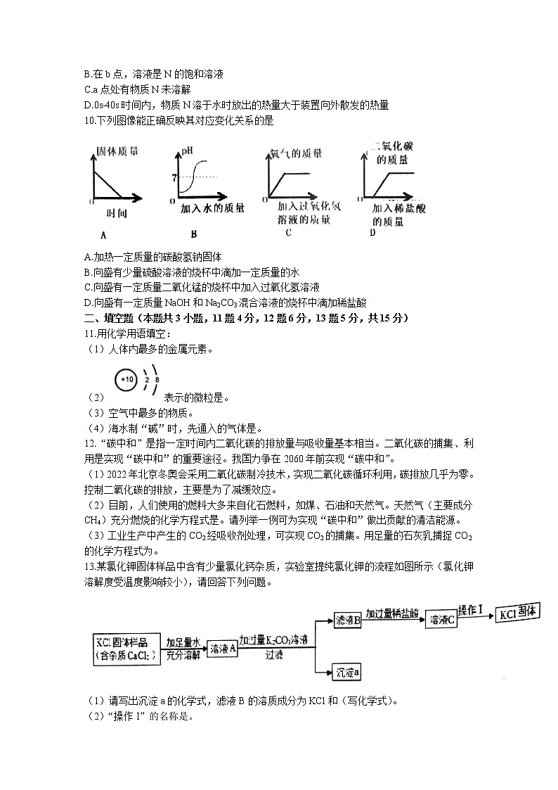 2022年江苏省宿迁市宿城区中考二模化学试题（含答案）第3页
