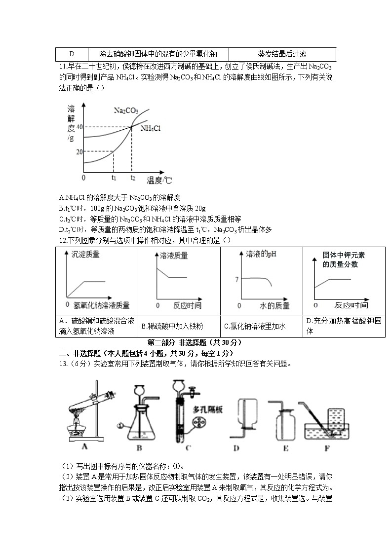 2022年广东省深圳市部分学校中考三模化学试题（含答案）第3页