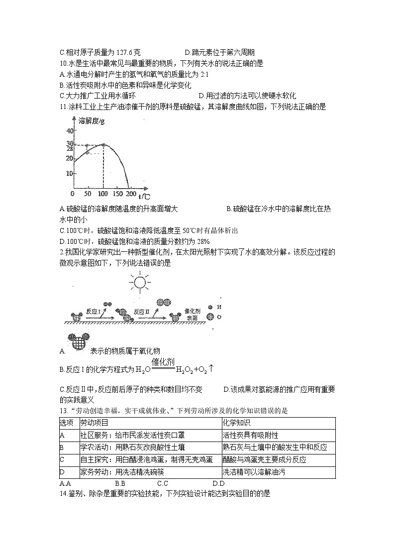 2022年广东省江门市蓬江区中考三模化学试题（含答案）第2页