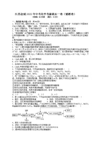 2022年江苏省盐城市中考化学考前最后一卷（猜题卷）