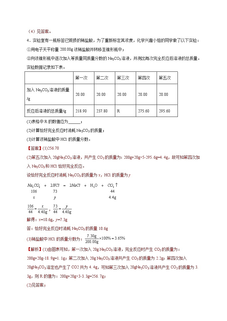 专练21 （精选计算20题）-2022年中考化学常考点专题必杀集训（人教版）03