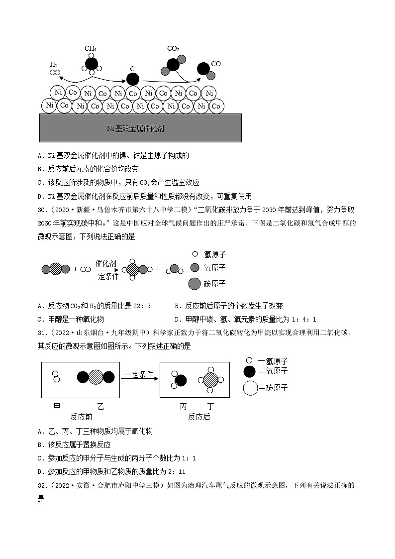 2022年中考化学冲刺复习-微观示意图分析（中档题）②第2页