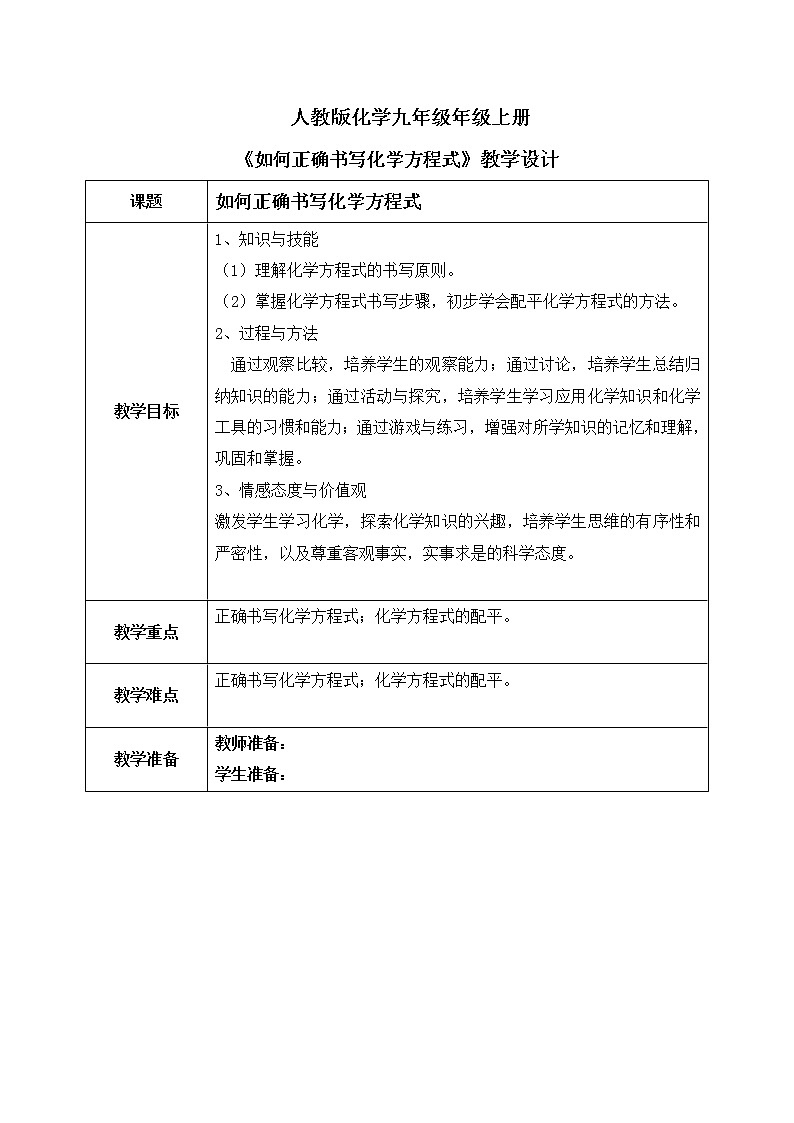 课题2 如何正确书写化学方程式课件+教案01
