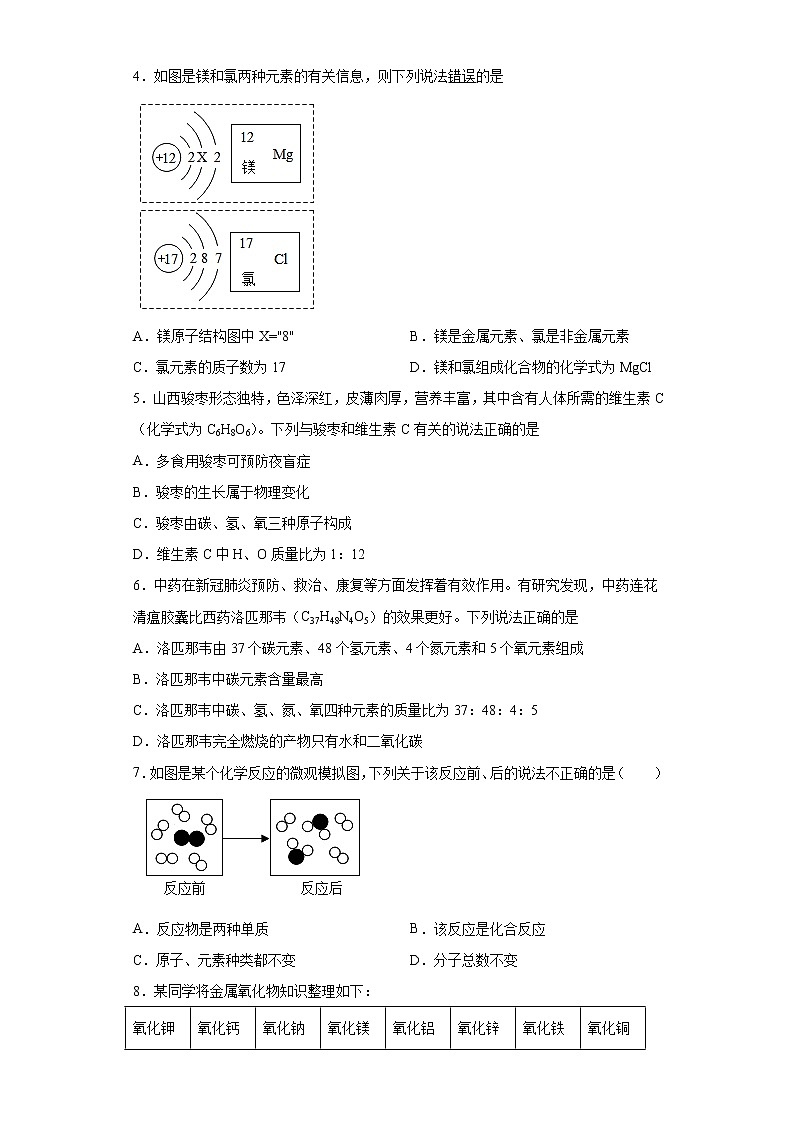 2022年安徽省滁州市定远县池河片中考第二次模拟化学试题(word版含答案)第2页