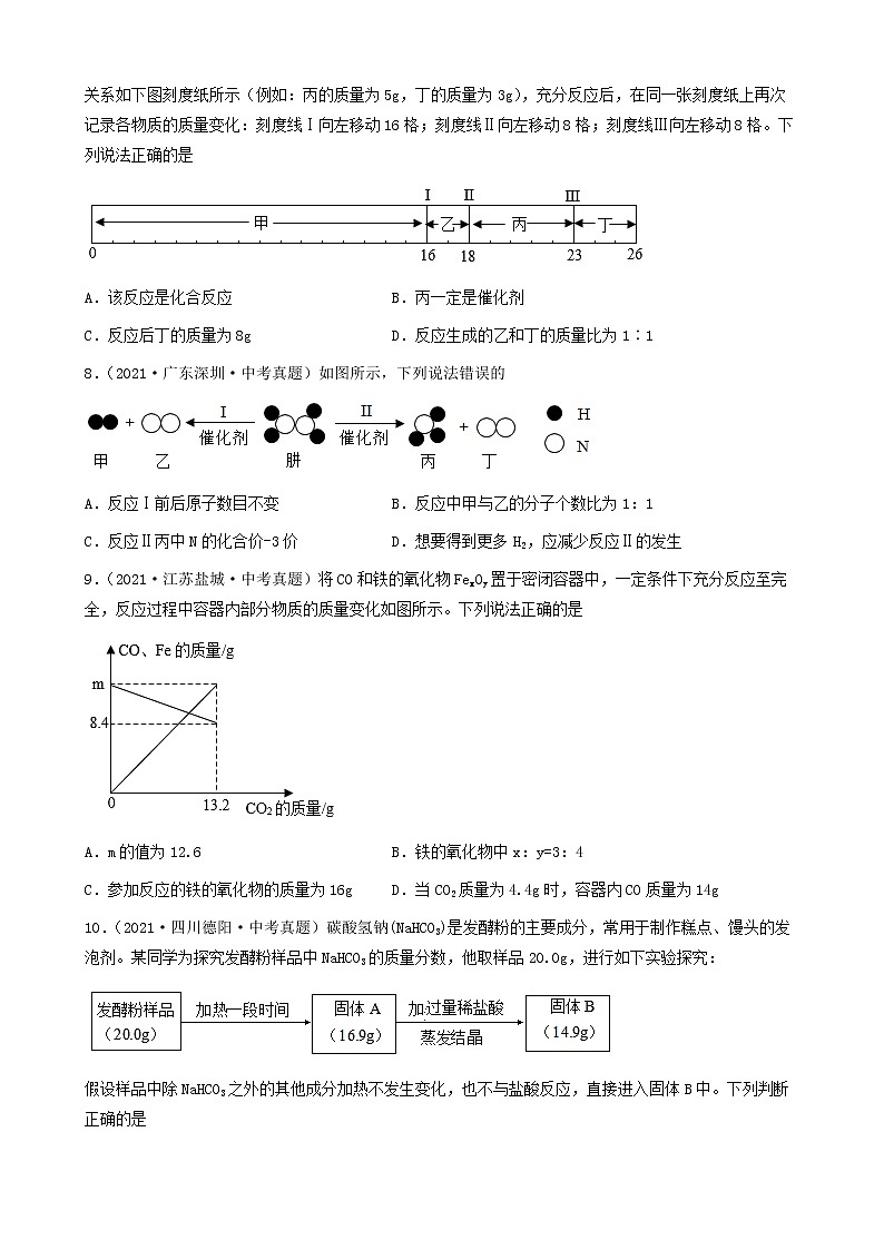 质量守恒定律-三年（2019-2021）中考真题化学100题分项汇编（全国通用）03