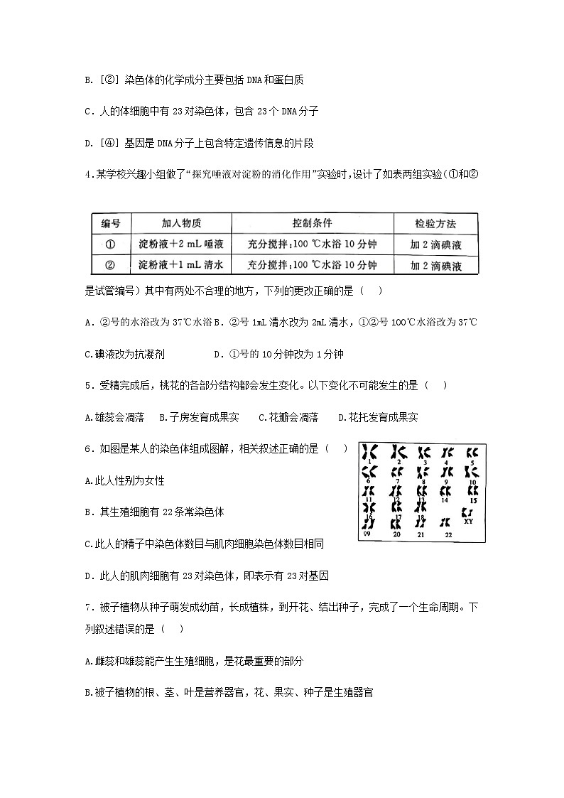 2022年山东省泰安市初中学业水平考试生物考前模拟冲刺卷（二）(word版含答案)第2页