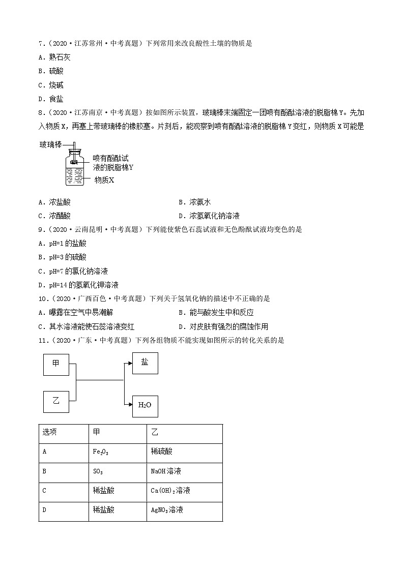 09酸碱盐基础知识-2022年中考化学考前真题提分重点专项冲刺练习第2页