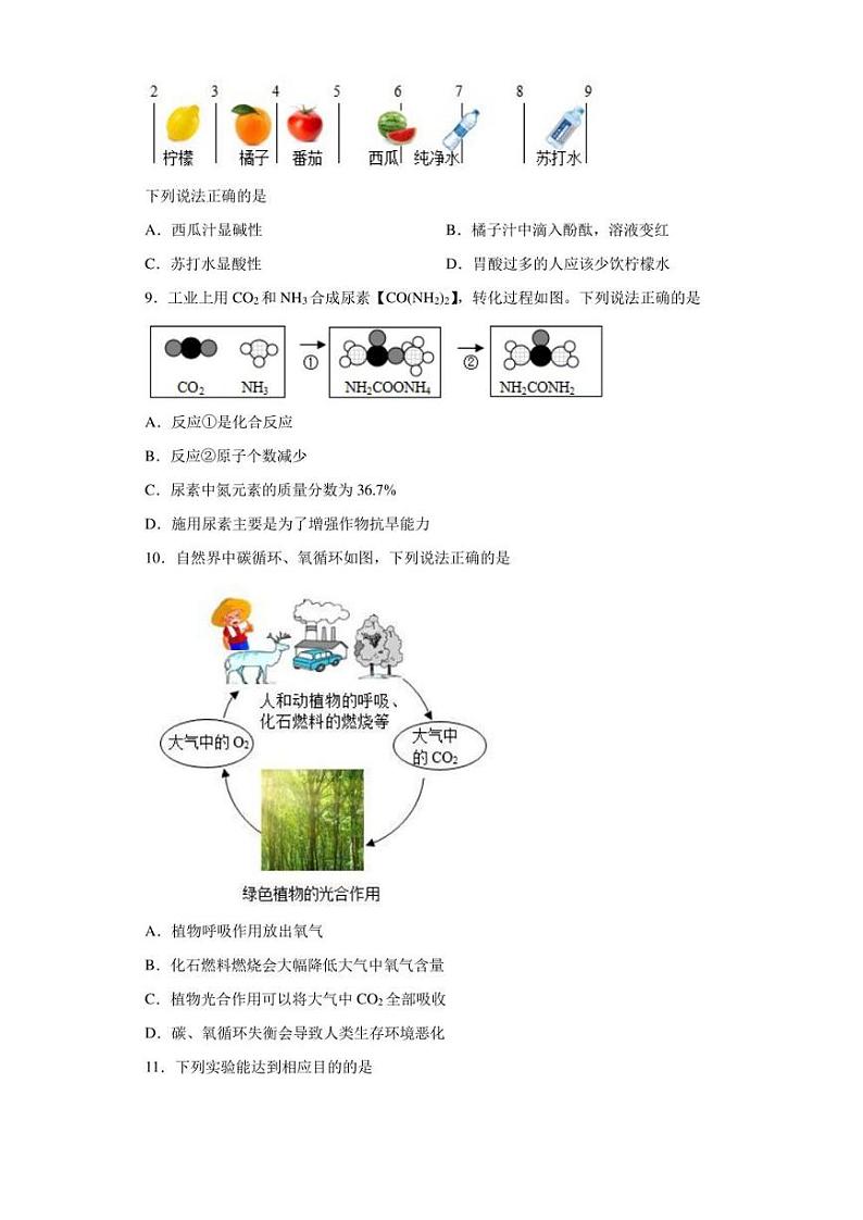 【中考真题】2022年四川省成都市中考化学试卷（附答案）第3页