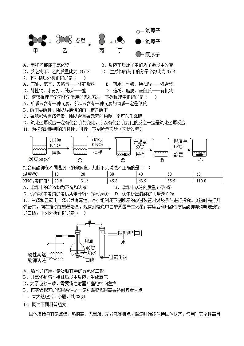 2022年安徽省中考化学仿真模拟卷（十）(word版含答案)第2页