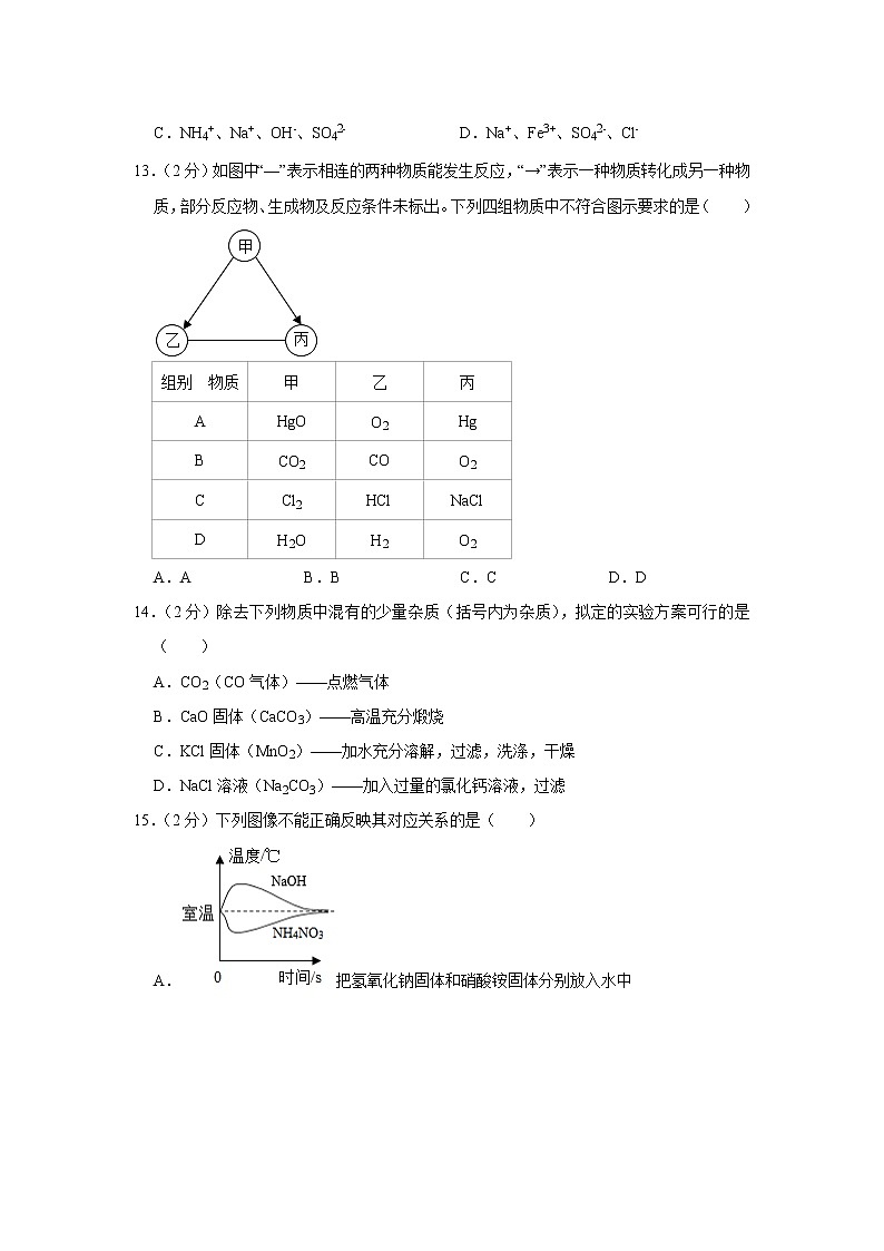2022年江苏省南京市中考化学模拟试卷(word版含答案)第3页