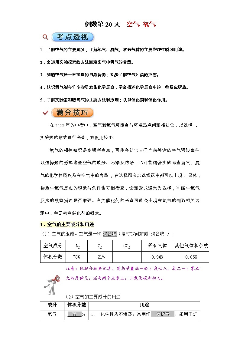 2022年全国通用版化学中考考前冲刺总复习第2页