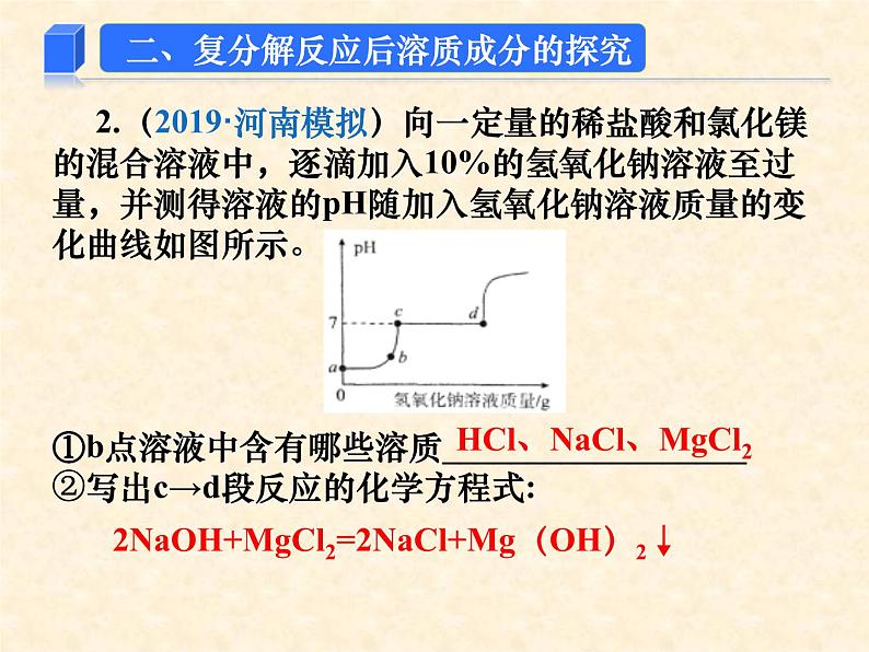 专题11 复分解反应后溶质成分的判断08