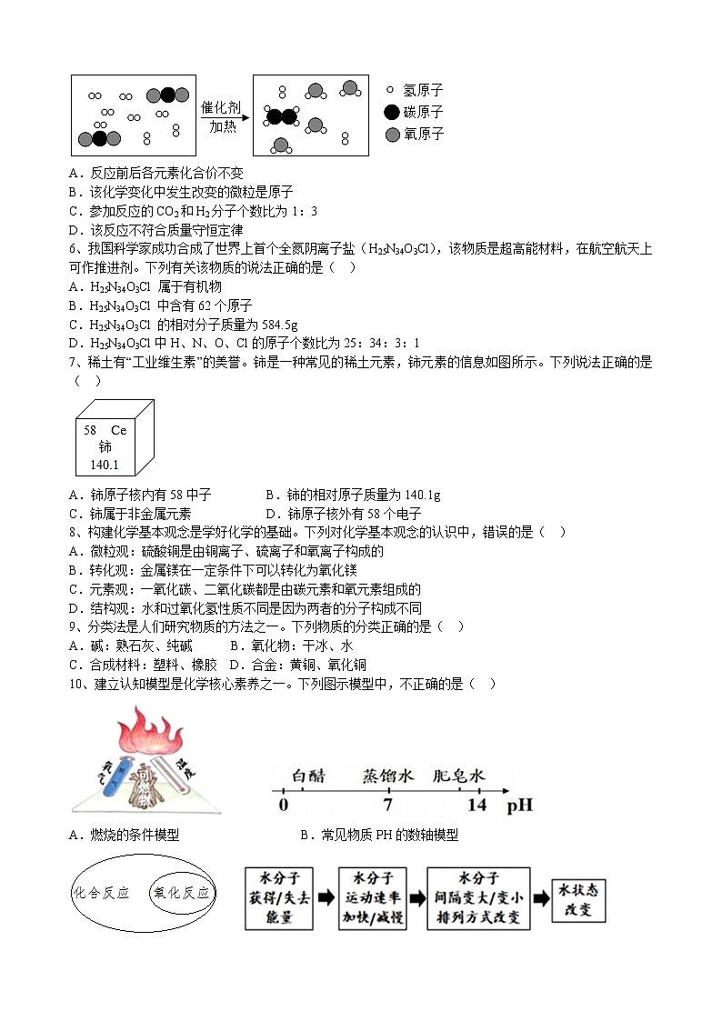 2022年安徽省桐城市老梅初级中学中考化学模拟卷（三）(word版含答案)02