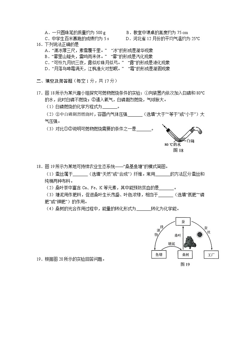 2022年河北省中考化学真题(word版含答案)第3页