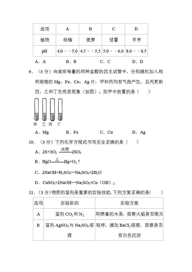 2022年湖北省黄石市中考化学试卷解析版03