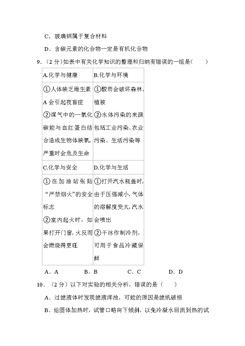 2022年黑龙江省齐齐哈尔市中考化学试卷解析版03