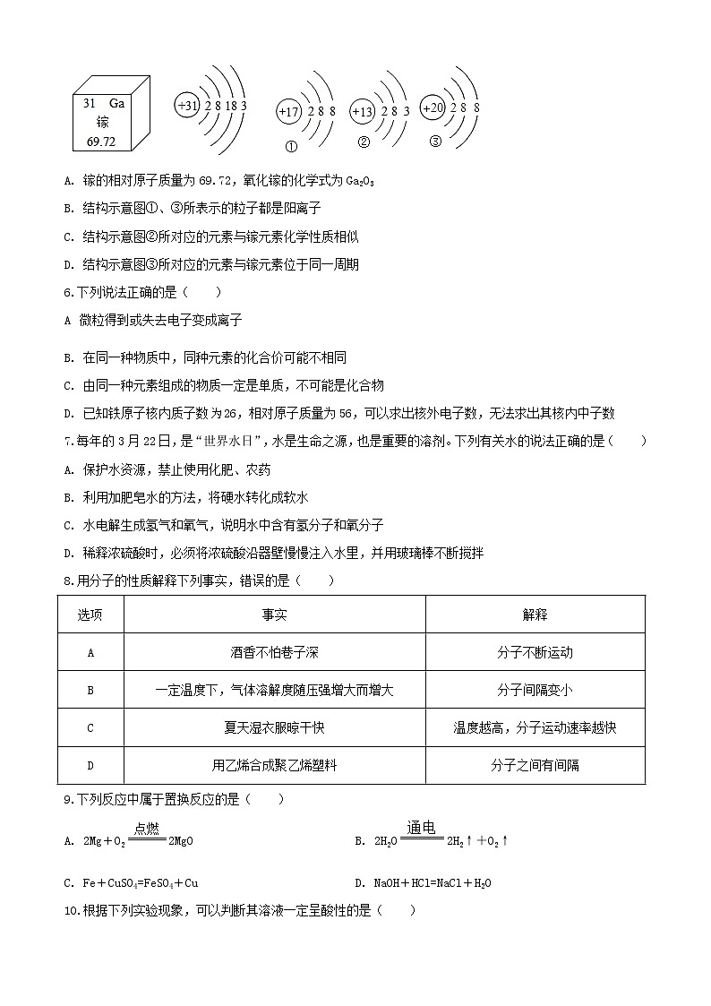 沪教版化学九年级下册  期末测试卷9（含答案）第2页