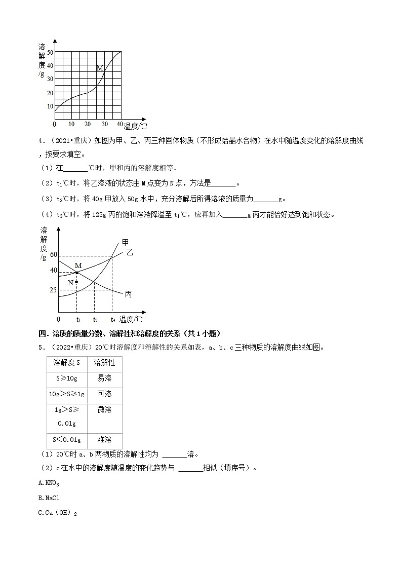 04填空题-重庆市三年（2020-2022）中考化学真题分题分类汇编（共29题）第3页