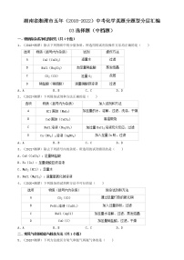 湖南省湘潭市五年（2018-2022）中考化学真题分题型分层汇编-03选择题（中档题）