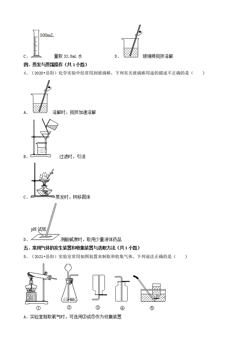 湖南省岳阳市五年（2018-2022）中考化学真题分题型分层汇编-01选择题（基础题）第2页