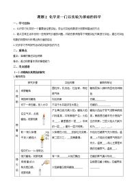 初中化学人教版九年级上册课题2 化学是一门以实验为基础的科学学案