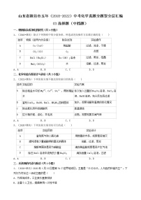 山东省潍坊市五年（2018-2022）中考化学真题分题型分层汇编-03选择题（中档题）