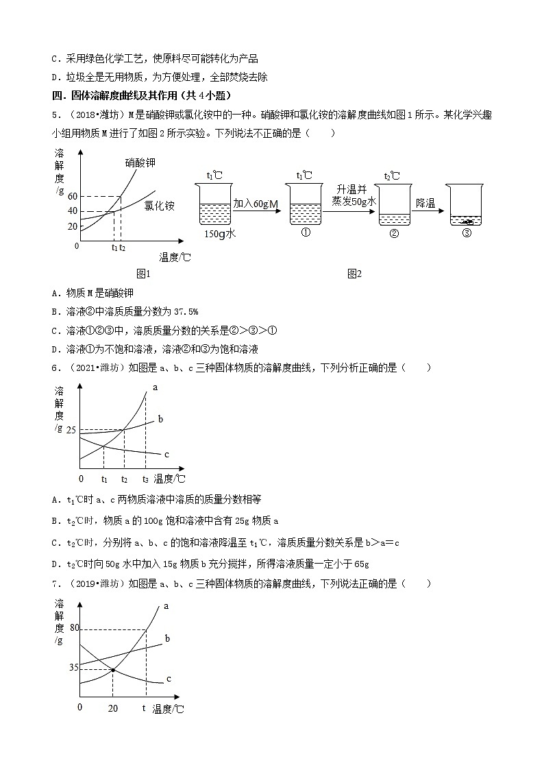 山东省潍坊市五年（2018-2022）中考化学真题分题型分层汇编-03选择题（中档题）第2页