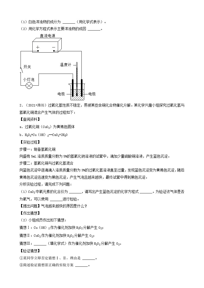 山东省潍坊市五年（2018-2022）中考化学真题分题型分层汇编-05实验探究题&计算题第2页