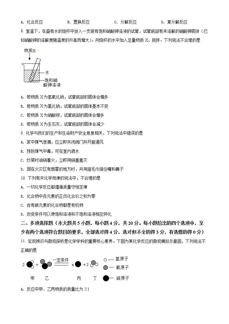 2022年山东省济南市商河县中考一模化学试题03