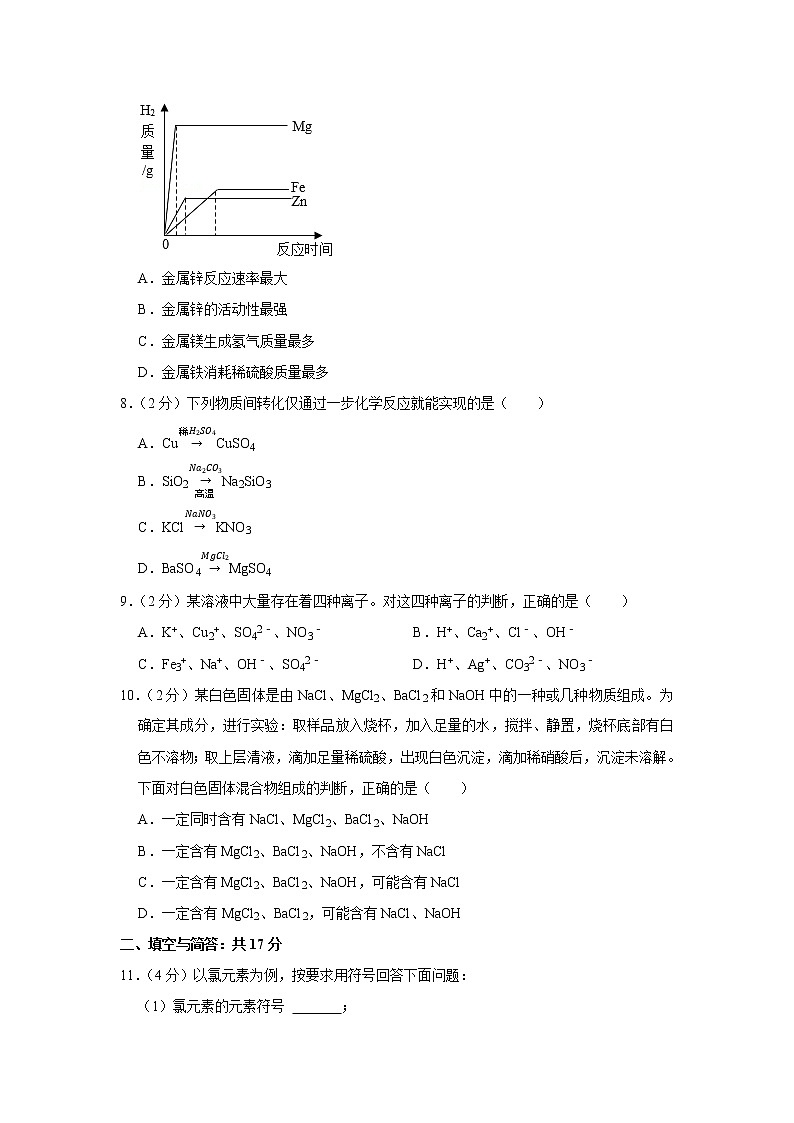 2022年山东省济宁市中考化学真题(word版含答案)03