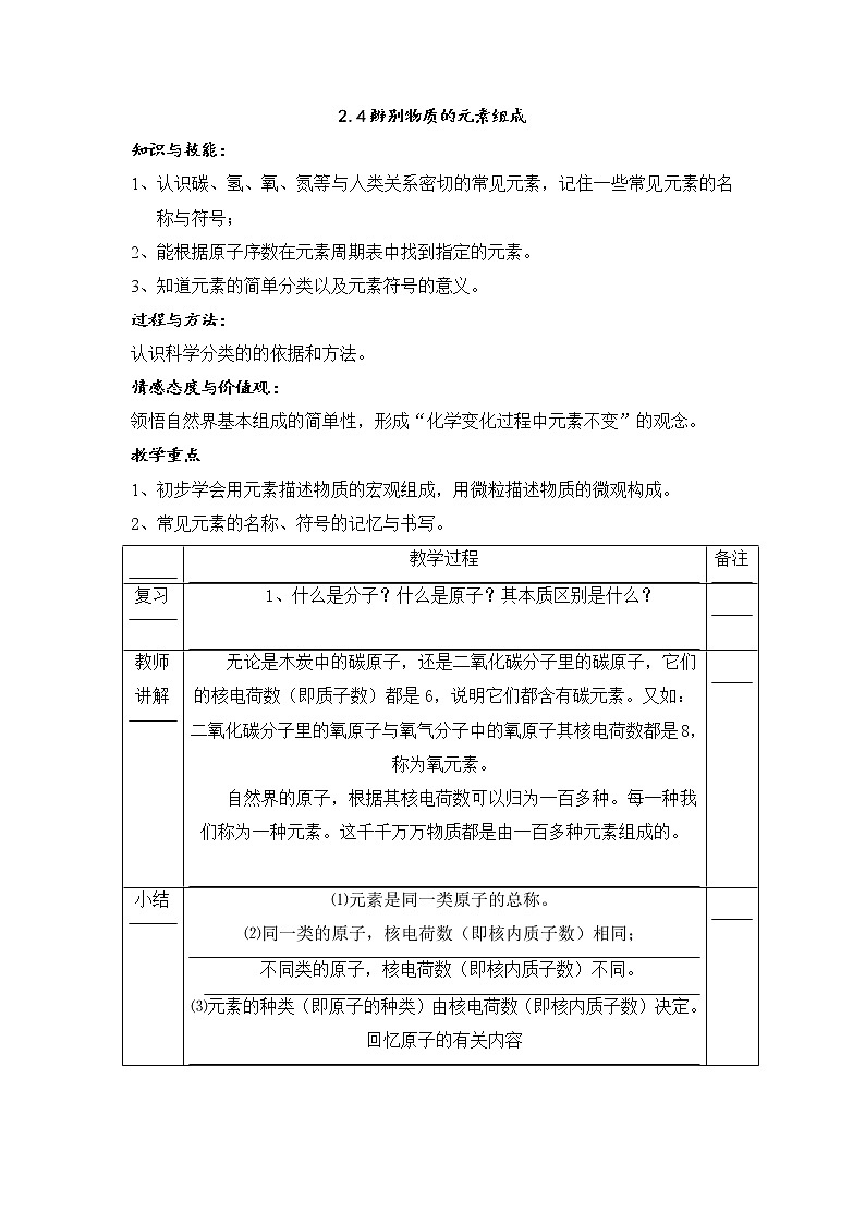 科粤版化学九上 2.4 辨别物质的元素组成 课件PPT+教案+视频素材01