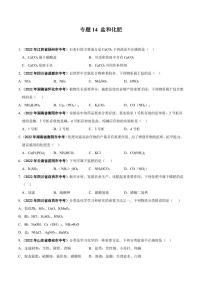 2022年中考化学学真题分类汇编 专题14 盐和化肥（学生版+解析版）