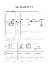 2022年中考化学学真题分类汇编 专题17 实验方案的设计与评价（学生版+解析版）