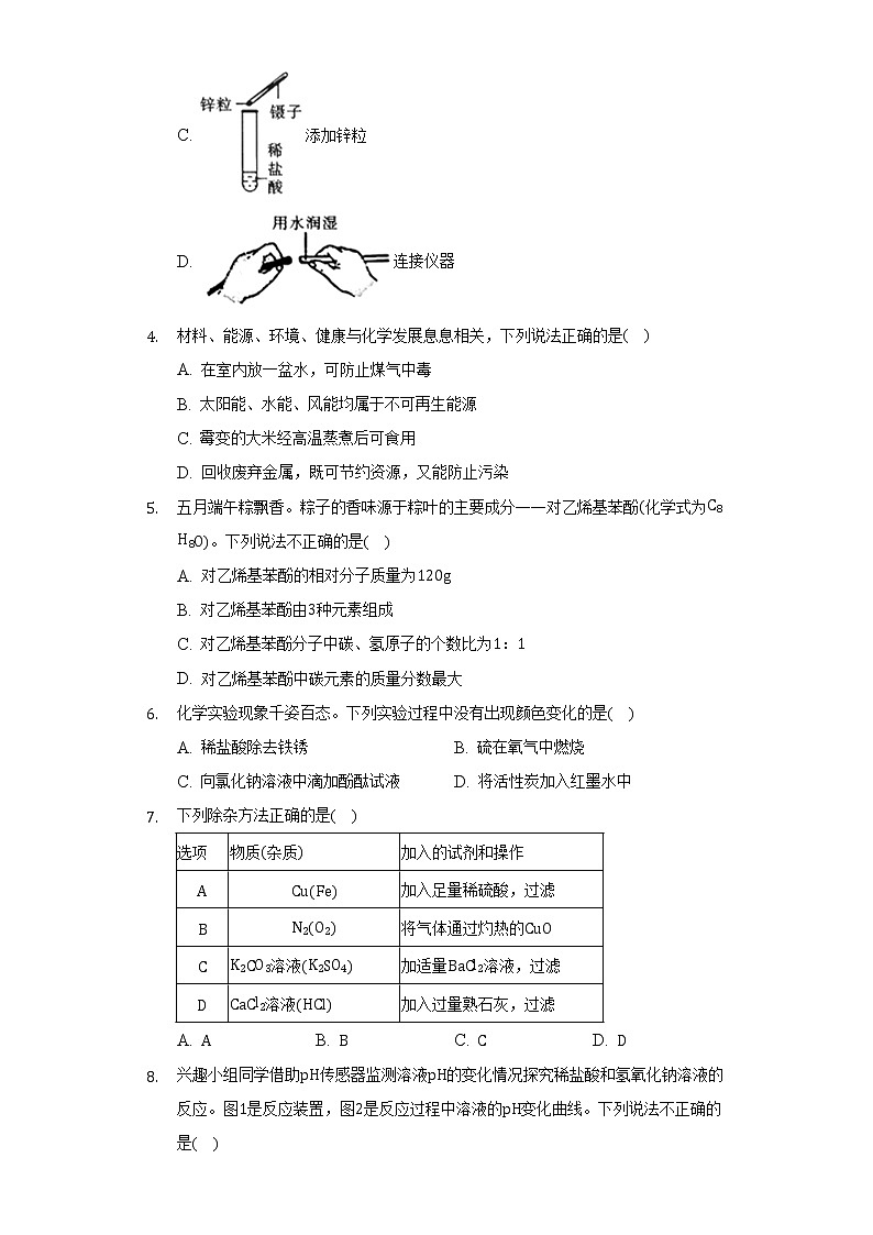 2022年陕西省咸阳市武功县中考化学三模试卷（Word解析版）02