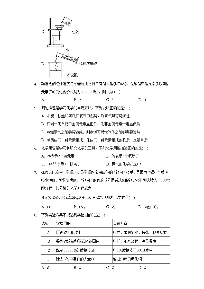 2022年四川省广安市邻水县中考化学学业水平模拟试卷（Word解析版）第2页
