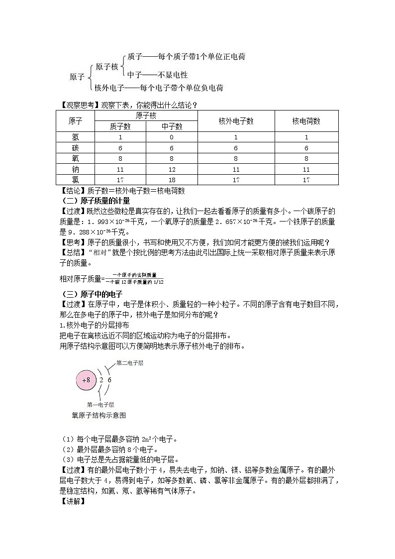 2022九年级化学上册第二单元探秘水世界2.3原子的构成教案鲁教版02